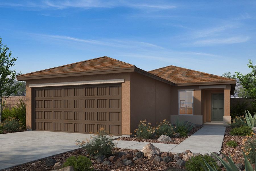 Representative exterior photo of a completed home built from the 1620 by KB Home in Bella Tierra Reserve, Tucson, AZ (Image 5).