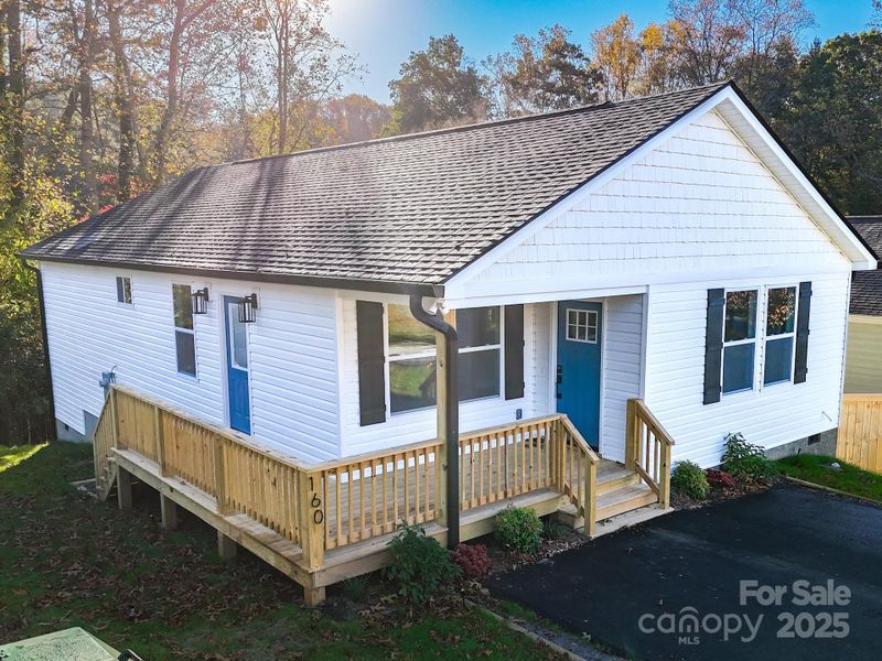 Exterior details and patio area of a home in , Asheville (Image 2).