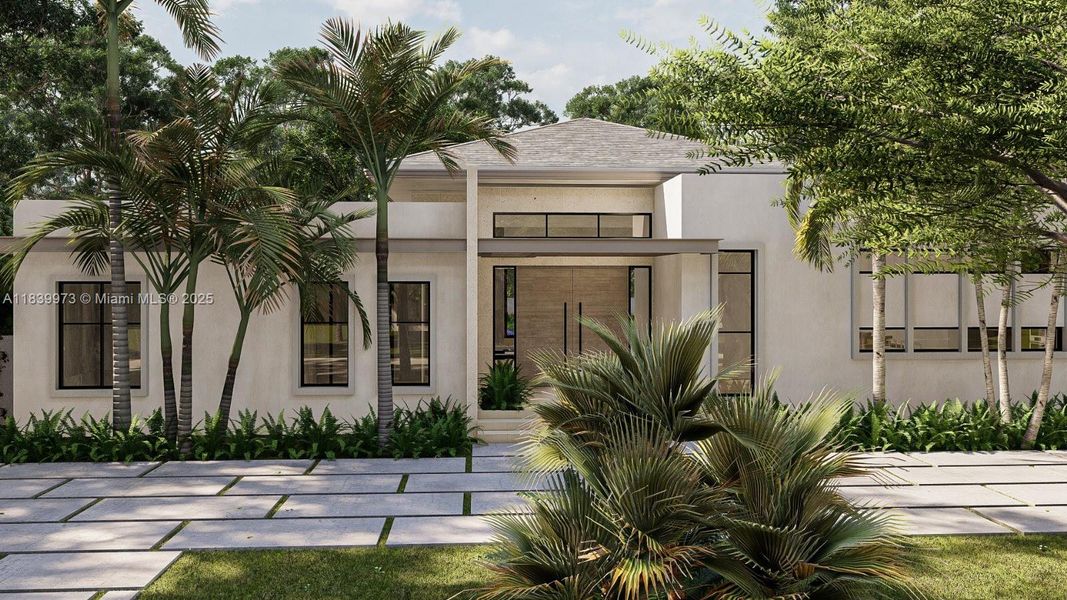 Front exterior of a new home in , Pinecrest, FL, highlighting curb appeal (Image 2).