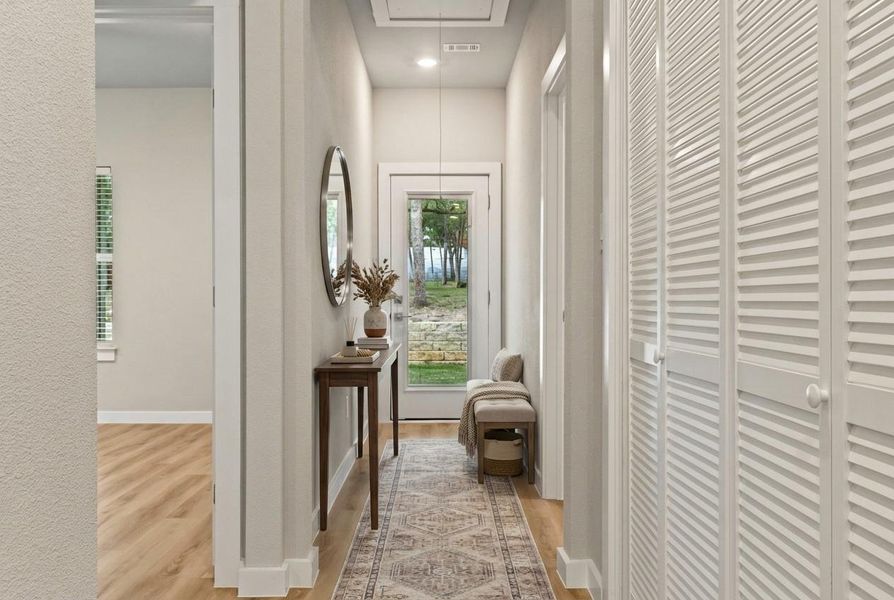 Great view of nice hall way (virtually staged).