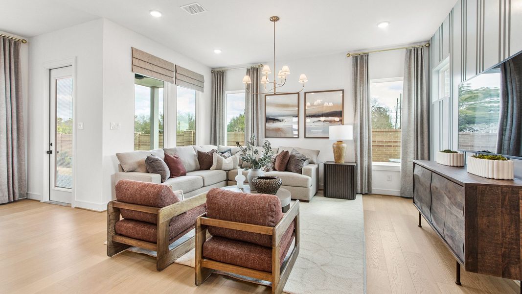 Representative furnished interior of a home built from the Tivoli by Brightland Homes in Bridgeland Central, Cypress (Image 9).
