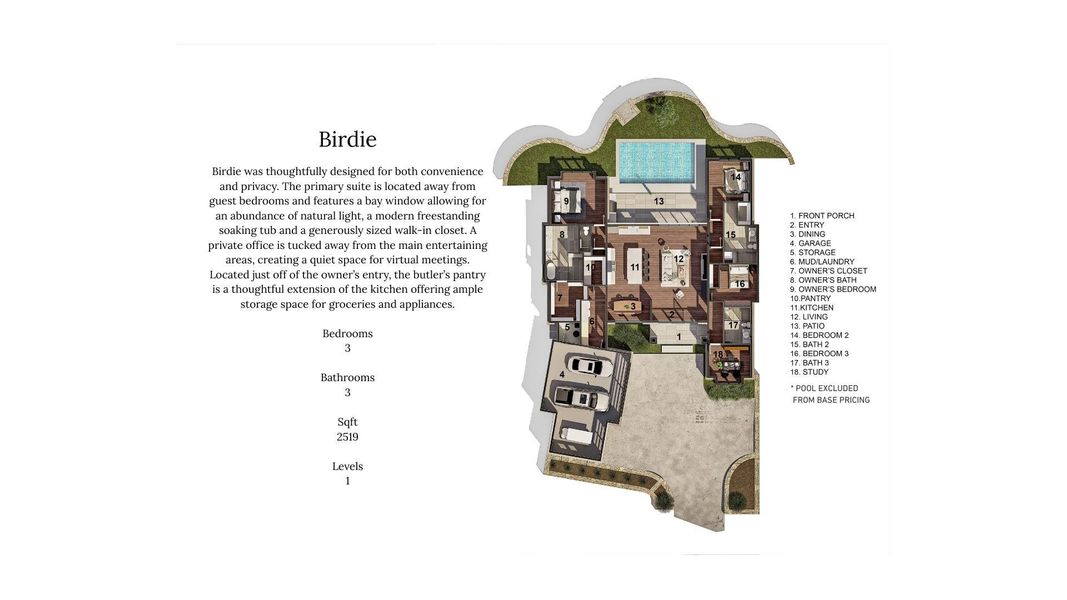 Birdie Floor Plan Rendering