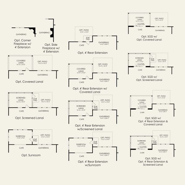 2D floor plan layout for the Amberwood by Pulte Homes in Riverstone, Monroe, NC (Image 4).