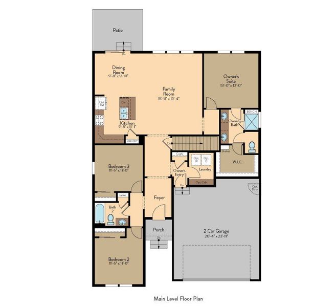 2D floor plan layout of this home in The Glen-12, Colorado Springs, CO (Image 5).