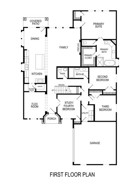 2D floor plan layout for the Waterford 3FSW-EW (w/Game) by First Texas Homes in Bear Creek, Cedar Hill, TX (Image 4).