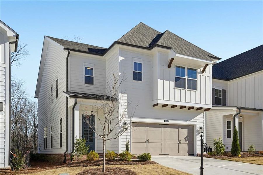 Front exterior of a new home in Aberdeen, Hoschton, GA, highlighting curb appeal (Image 21).