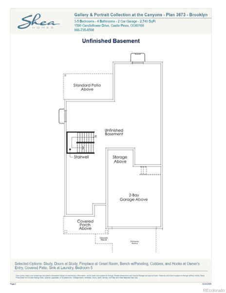2D floor plan layout of this home in Portrait at The Canyons, Castle Pines, CO (Image 3). 2D floor plan layout of this home in Portrait at The Canyons, Castle Pines, CO (Image 3).