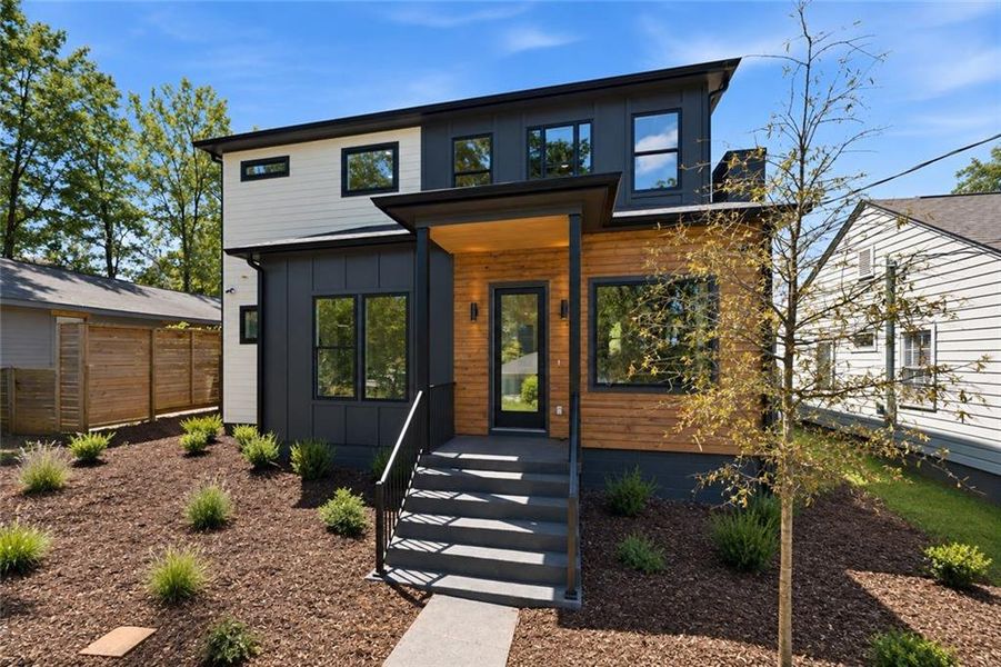 Front exterior of a new home in , Atlanta, GA, highlighting curb appeal (Image 2). Front exterior of a new home in , Atlanta, GA, highlighting curb appeal (Image 2).