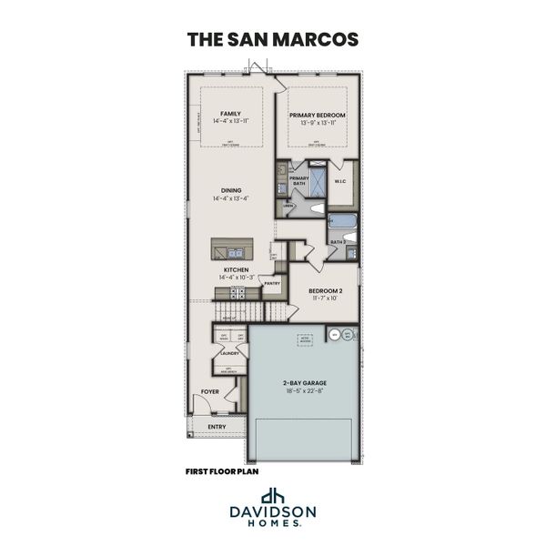 2D floor plan layout for the The San Marcos H by Davidson Homes LLC in Bricewood, San Antonio, TX (Image 2). 2D floor plan layout for the The San Marcos H by Davidson Homes LLC in Bricewood, San Antonio, TX (Image 2).