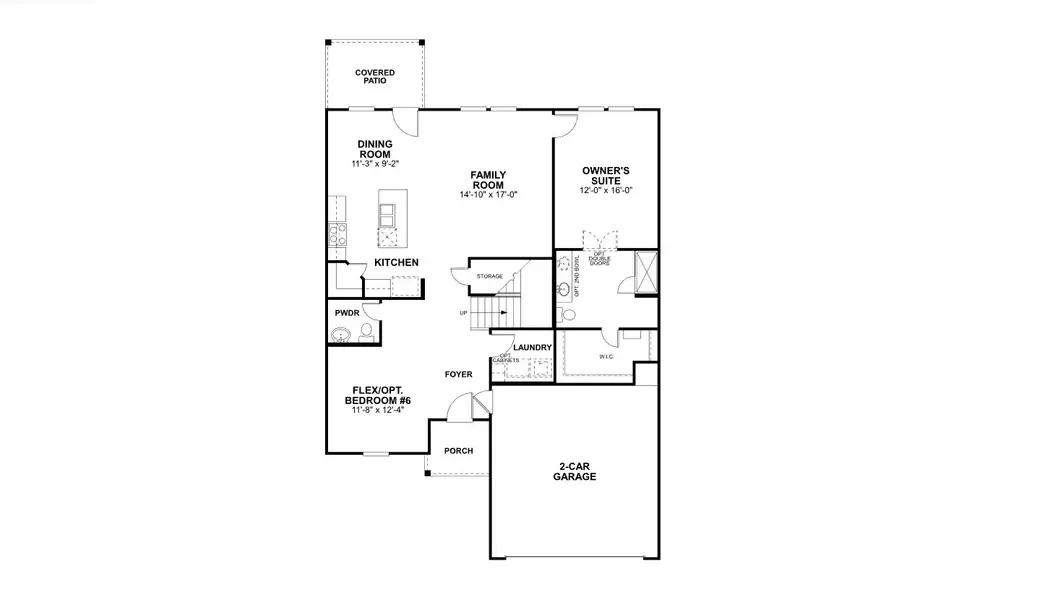 2D floor plan layout for the Magellan by M/I Homes in Hallimore Ranch, Rosenberg, TX (Image 3).