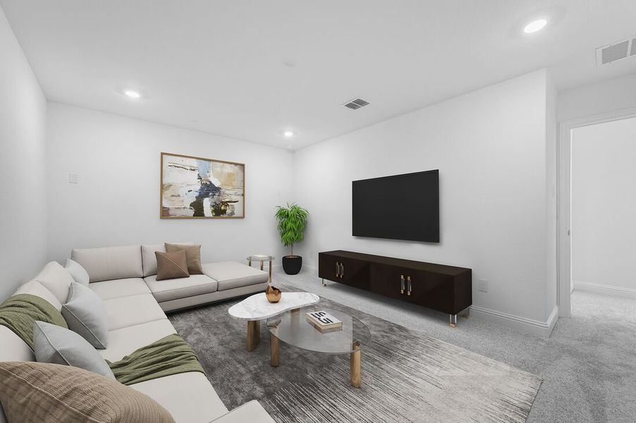 Furnished interior view inside a new home in South Oak 60s, Lakewood Village (Image 7).