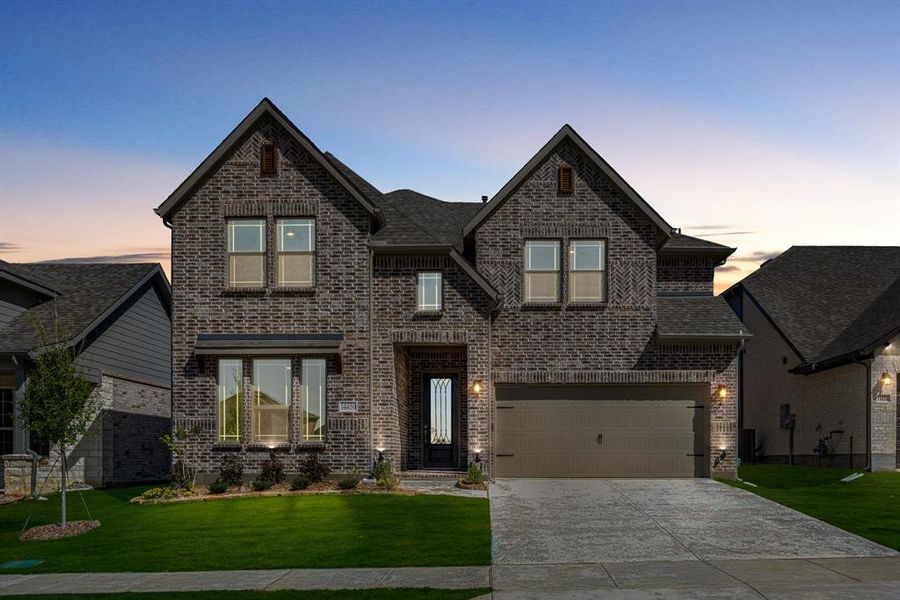 Front exterior of a new home in Creekview Meadows, Pilot Point, TX, highlighting curb appeal (Image 26).