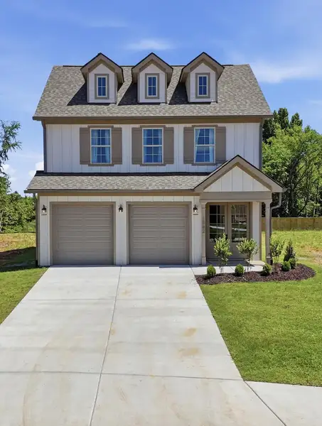 Front exterior of a new home in Storyvale, Hixson, TN, highlighting curb appeal (Image 2).
