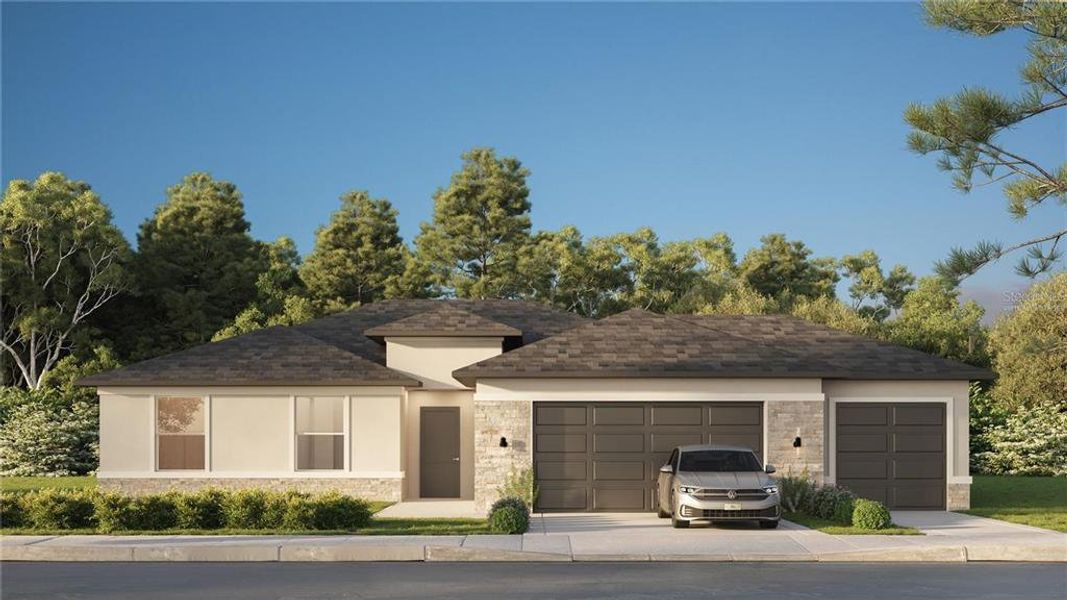 Front exterior of a new home in Palm Coast, Palm Coast, FL, highlighting curb appeal (Image 1). Front exterior of a new home in Palm Coast, Palm Coast, FL, highlighting curb appeal (Image 1).