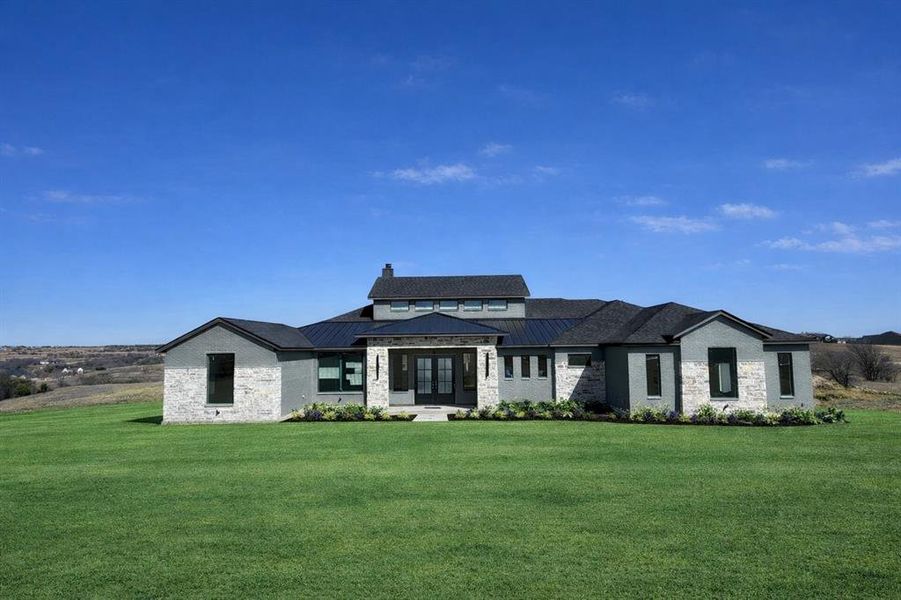 Front exterior of a new home in , Aledo, TX, highlighting curb appeal (Image 1). Front exterior of a new home in , Aledo, TX, highlighting curb appeal (Image 1).