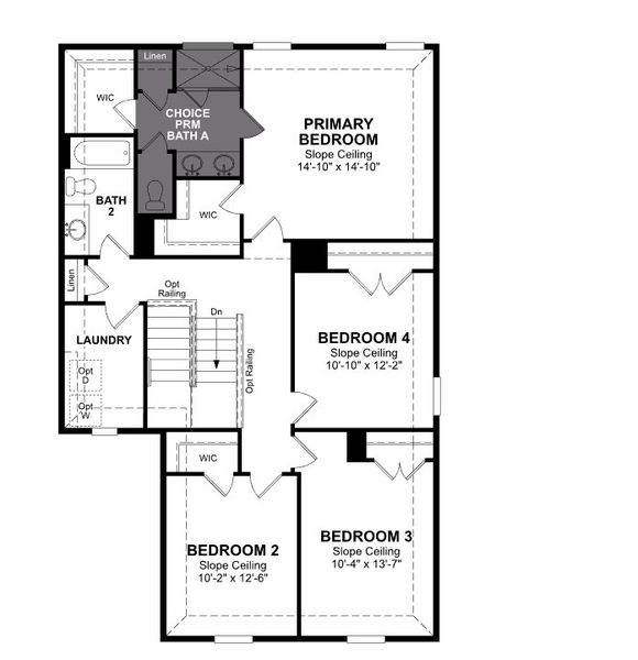 2D floor plan layout of this home in Veranda: Classic, San Antonio, TX (Image 2).