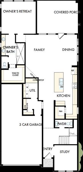 2D floor plan layout of this home in Elyson - Reserve Collection, Katy, TX (Image 5).