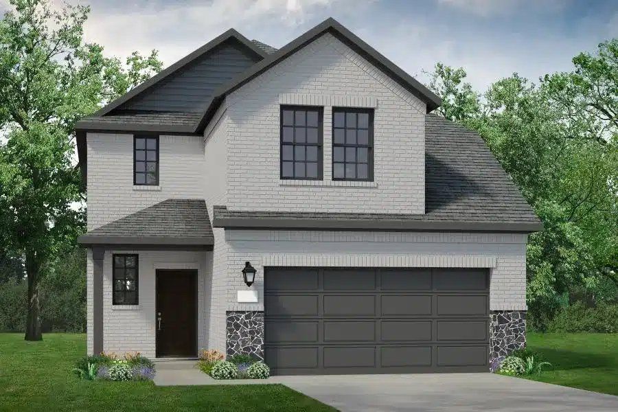 Representative exterior photo of a completed home built from the Fisher by UnionMain Homes in Reunion, Rhome, TX (Image 4). Representative exterior photo of a completed home built from the Fisher by UnionMain Homes in Reunion, Rhome, TX (Image 4).