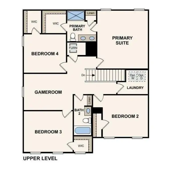 2D floor plan layout of this home in The Ridge at Twin Rivers, Covington, GA (Image 3).