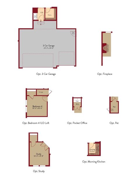 2D floor plan layout for the Elm by View Homes in The Trails at Aspen Ridge-2, Colorado Springs, CO (Image 10).