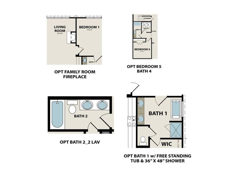 2D floor plan layout for the The Ridgeport E by Davidson Homes LLC in Benders Cove, Mount Juliet, TN (Image 24).