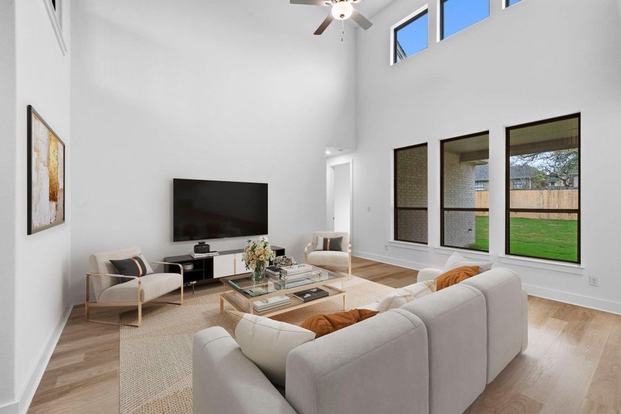 Open Concept Family Room - Virtually Staged