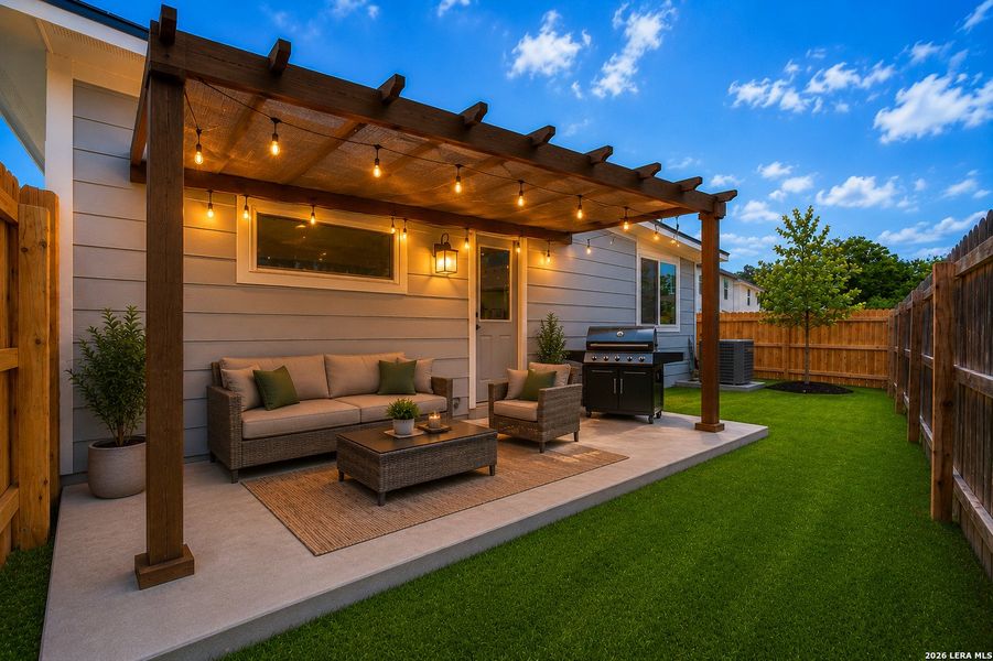 Exterior details and patio area of a home in , Seguin (Image 4). Exterior details and patio area of a home in , Seguin (Image 4).