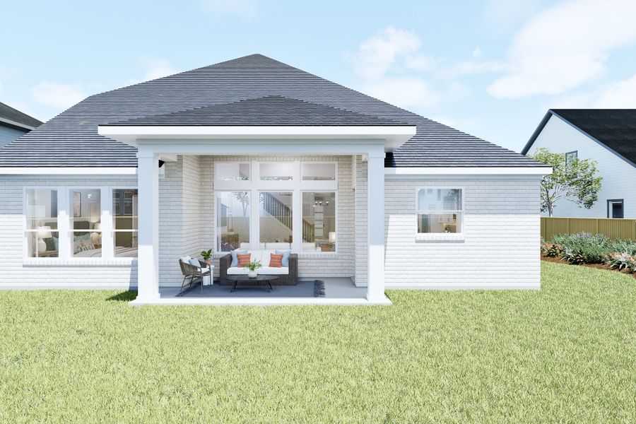 Representative exterior details of a home built from the The Daffodil by David Weekley Homes in Brookewater - Ascent Collection, Rosenberg (Image 3).