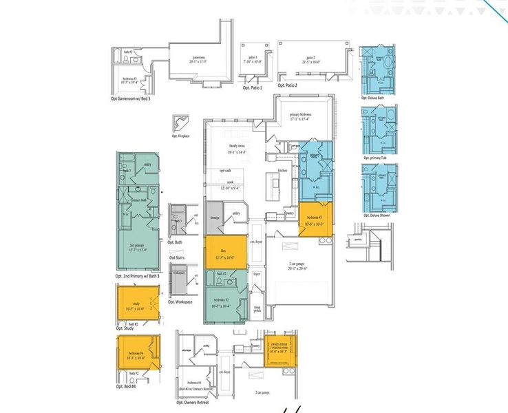 2D floor plan layout of this home in The Retreat - Phase 1, Waxahachie, TX (Image 2).