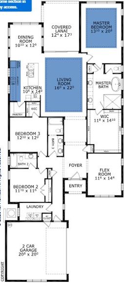 2D floor plan layout for the Nina - Classic Series | 50' Wide Lots by ICI Homes in Veranda Bay, Flagler Beach, FL (Image 2).