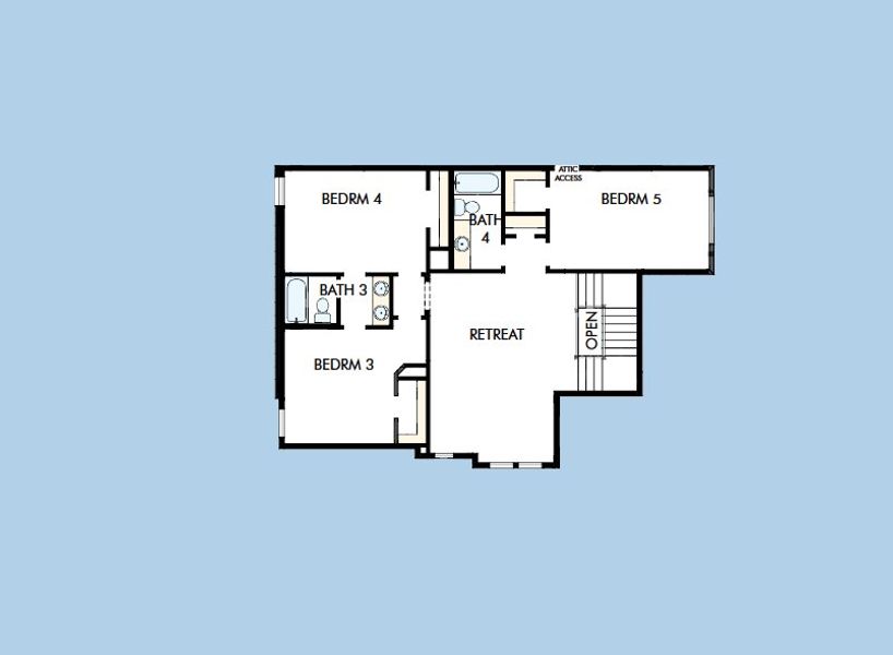2D floor plan layout for the The Vanner by David Weekley Homes in Prairieland Village 60' Homesites, Cypress, TX (Image 3).