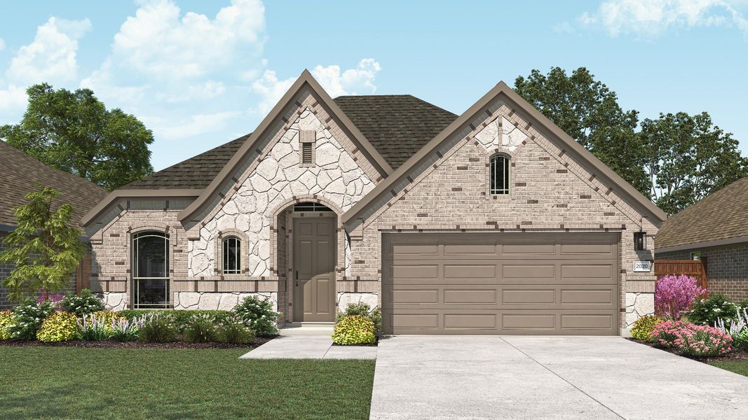 Representative exterior photo of a completed home built from the Laurel by DRB Homes in Newhaven, Manor, TX (Image 4). Representative exterior photo of a completed home built from the Laurel by DRB Homes in Newhaven, Manor, TX (Image 4).