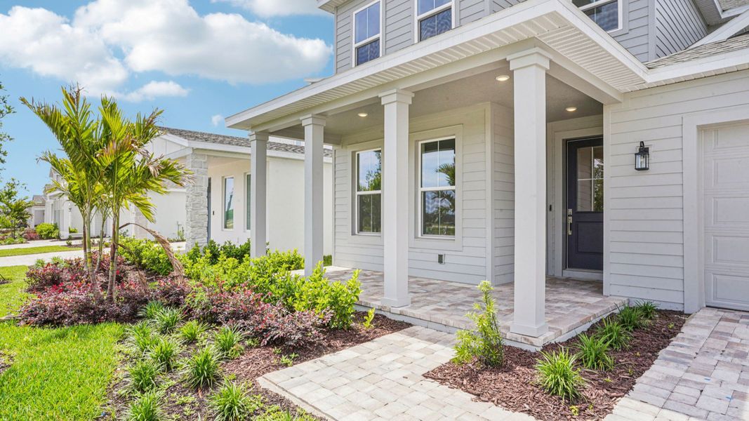 Plumeria Floor Plan Front Exterior Elevation featuring a spacious front by DRB Homes in Trailside located in Mount Dora, FL Plumeria Floor Plan Front Exterior Elevation featuring a spacious front by DRB Homes in Trailside located in Mount Dora, FL