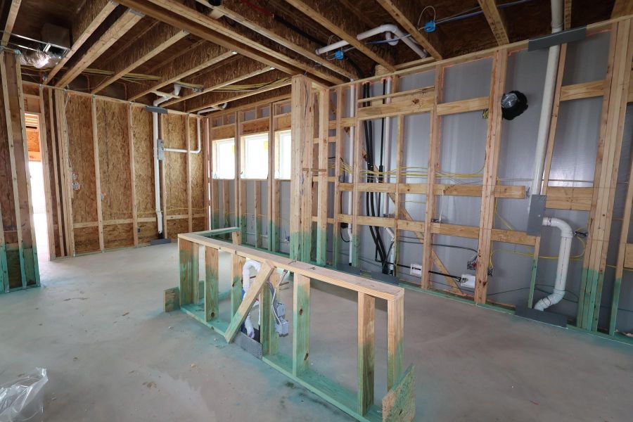 In-progress construction of a new home in Bridgeland Central: Emerald Heights - Cottages Row Collection, Cypress, TX (Image 6).