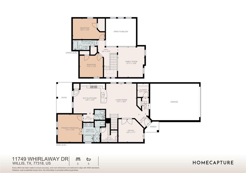2D floor plan layout of this home in Lexington Heights, Willis, TX (Image 4). 2D floor plan layout of this home in Lexington Heights, Willis, TX (Image 4).