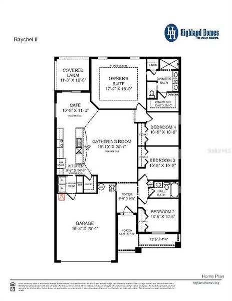 2D floor plan layout of this home in Jackson Crossing, Palmetto, FL (Image 2).