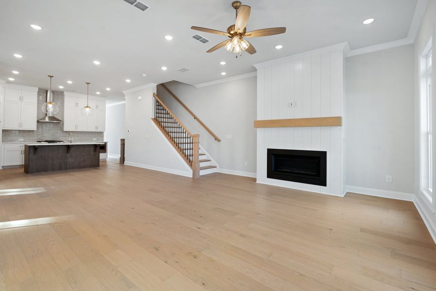Representative unfurnished interior of a home built from the 
                        
                         by The Providence Group in Ward's Crossing Townhomes, Johns Creek (Image 17).