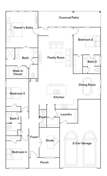 2D floor plan layout of this home in , New Caney, TX (Image 3).