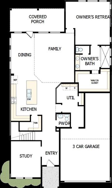 2D floor plan layout of this home in The Grand Prairie 50’, Hockley, TX (Image 2).