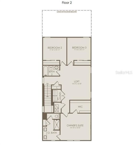 2D floor plan layout of this home in Silverleaf Oaks, Winter Garden, FL (Image 3).