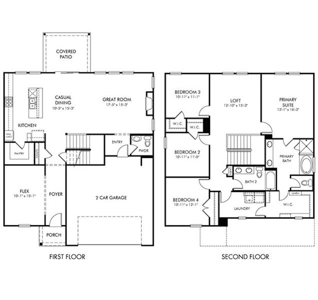 2D floor plan layout of this home in Riverwood Farm, Piedmont, SC (Image 2). 2D floor plan layout of this home in Riverwood Farm, Piedmont, SC (Image 2).