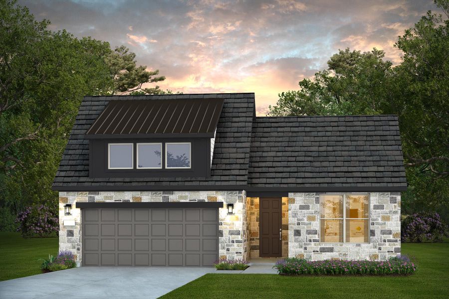 Representative exterior photo of a completed home built from the Mystique by Del Webb in Del Webb New Braunfels at Veramendi, New Braunfels, TX (Image 30).