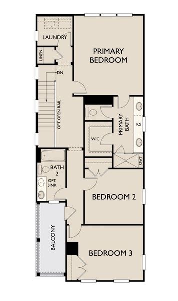 2D floor plan layout for the Azalea by Ashton Woods in Midtown at Nexton, Summerville, SC (Image 1).