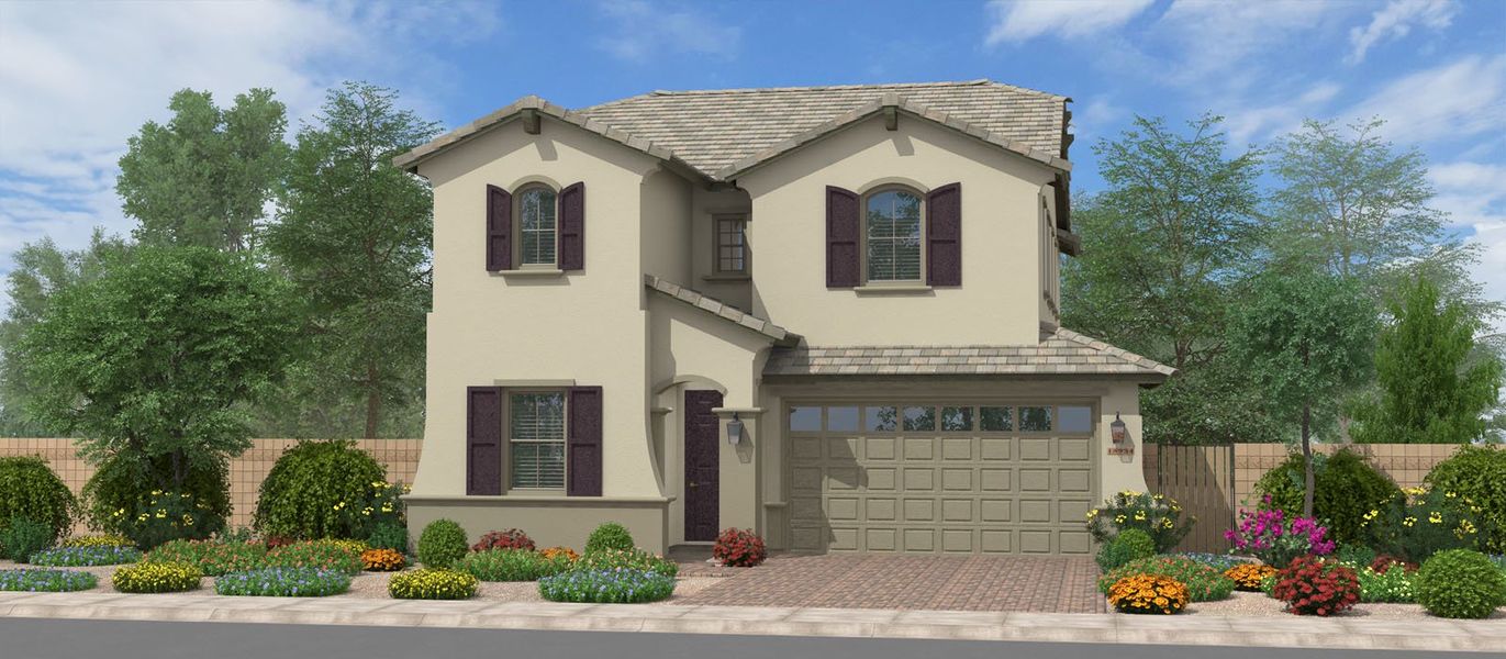 Representative exterior photo of a completed home built from the Silversmith by Fulton Homes in Redwood Valley at Acclaim, Avondale, AZ (Image 6).