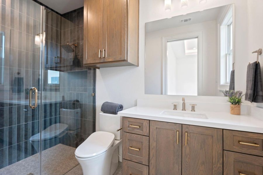 Bathroom attached to secondary bedroom