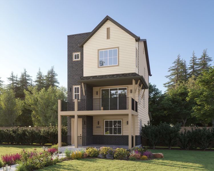 Representative exterior photo of a completed home built from the Apex Two by Brookfield Residential in Apex at Uplands, Westminster, CO (Image 6). Representative exterior photo of a completed home built from the Apex Two by Brookfield Residential in Apex at Uplands, Westminster, CO (Image 6).