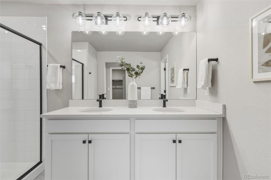 Furnished interior view inside a new home in Woodrose at Painted Prairie, Aurora (Image 6).