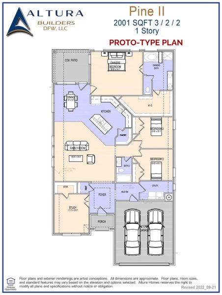 2D floor plan layout for the Pine II by Altura Homes in Summerwood, Red Oak, TX (Image 3). 2D floor plan layout for the Pine II by Altura Homes in Summerwood, Red Oak, TX (Image 3).