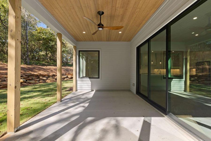 Exterior details and patio area of a home in Aster, Roswell (Image 36).