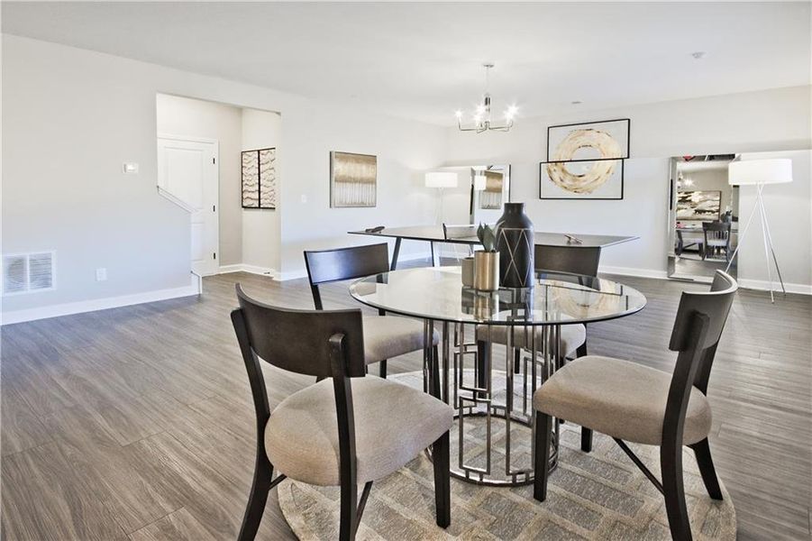 Furnished interior view inside a new home in Courtyards at Traditions, Cumming (Image 51).